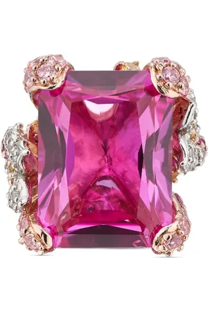 Anabela Chan 18kt Rose Cinderella Goldring mit Diamanten und Saphir