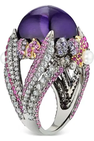 Anabela Chan 18kt vergoldeter Ring mit Amethyst