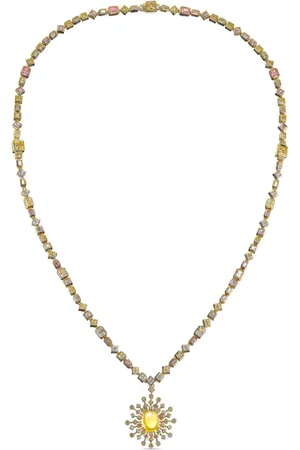 Anabela Chan 18kt Spectra Gelbgoldhalskette mit Schmucksteinen