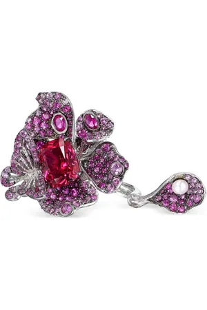 Anabela Chan 18kt Weißgoldring mit Rubin und Peony