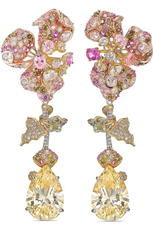 Anabela Chan 18kt gelbvergoldete Canary Orchid Ohrringe mit Schmucksteinen