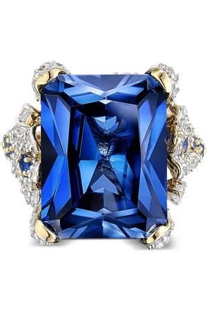 Anabela Chan 18kt Kashmir Cinderella Goldring mit Diamanten und Saphiren
