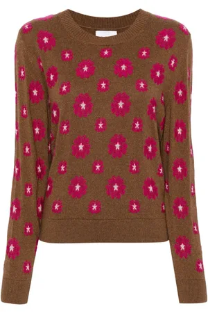 Barrie Pullover mit Blumen-Intarsie