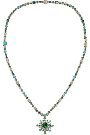 Anabela Chan 18kt Spectra Gelbgoldhalskette mit Schmucksteinen
