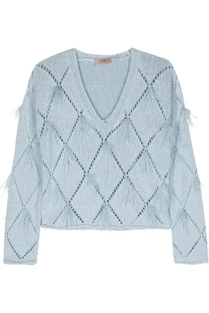 Twin-Set Pullover mit Federn