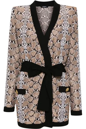 Balmain Cardigan mit Pythonmuster