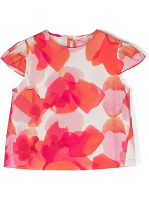 Il gufo Popeline-Bluse mit abstraktem Print