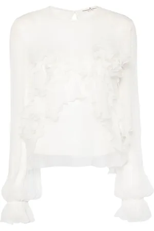 ERMANNO SCERVINO Bluse mit Blumenapplikation