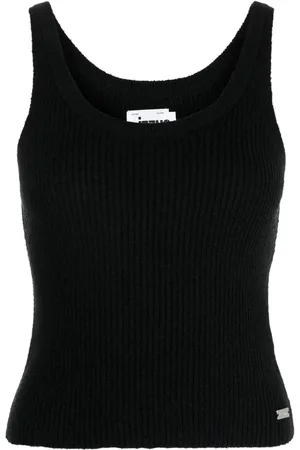 Izzue Geripptes Trägershirt mit Logo-Schild