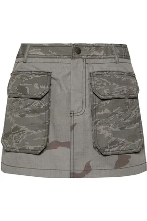 Marine Serre Minirock mit Camouflage-Print