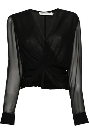CHRISTOPHER ESBER Seidenbluse mit Sheer-Effekt