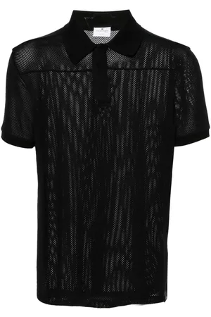 Courrèges Mesh-Poloshirt mit Logo-Patch