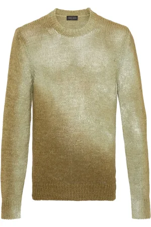 Roberto Collina Rundhalspullover in Chevron-Strick