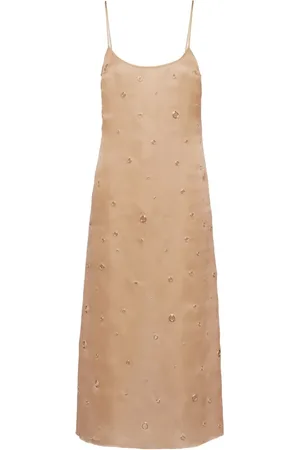 Prada Organza-Midikleid mit Ösendetail