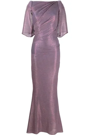 TALBOT RUNHOF Lurex-Abendkleid mit plissiertem Effekt