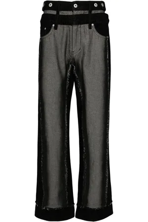 Feng Chen Wang Weite Jeans im Layering-Look