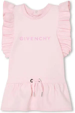 Givenchy Gerüschtes Kleid mit Logo-Print