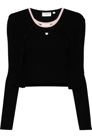 Chocoolate Cardigan mit Herzapplikationen