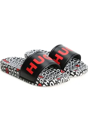 HUGO BOSS Aqua Pantoletten mit Logo-Print