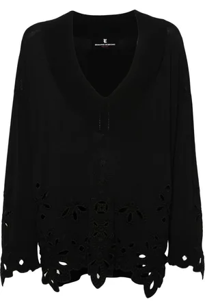 ERMANNO SCERVINO Gerippter Pullover mit Lochstickerei