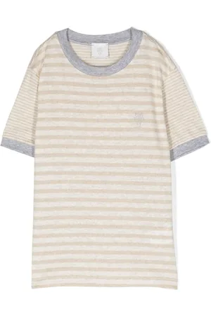 ELEVENTY Gestreiftes T-Shirt mit Logo-Stickerei