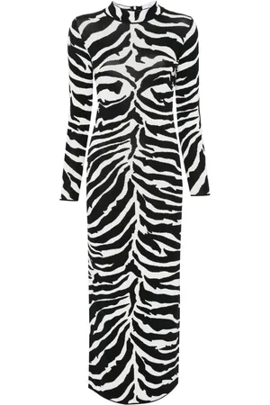 Ana Radu Langes Kleid mit Zebramuster