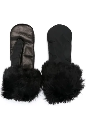 Prada Lange Handschuhe aus Fake Fur