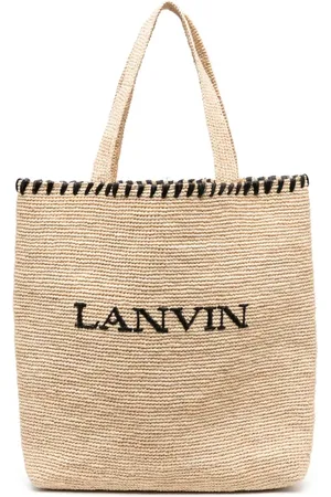 Lanvin Shopper aus Bast mit Logo-Stickerei