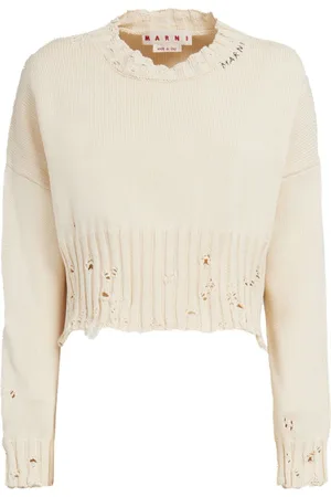 Marni Cropped-Pullover in Distressed-Optik