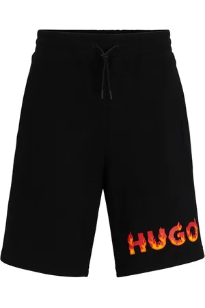 HUGO BOSS Shorts mit Flammen-Logo-Print