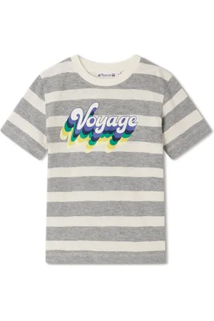 BONPOINT Gestreiftes Thibald T-Shirt mit grafischem Print