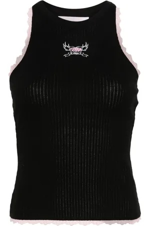 Chiara Ferragni Geripptes Tanktop mit Logo-Print