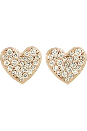 ALINKA 18kt Caviar Heart Rotgoldohrringe mit Diamant