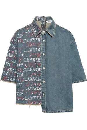Lanvin X Future asymmetrisches Jeanshemd