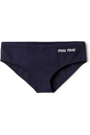 Miu Miu Bikinihöschen mit Logo-Stickerei
