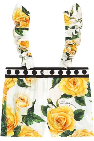 Dolce & Gabbana Kurzer Strampler mit Rosen-Print