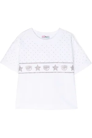 Chiara Ferragni Strassverziertes T-Shirt mit Eyelike-Motiv