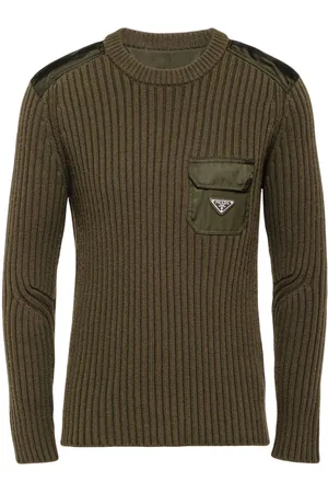 Prada Kaschmirpullover mit Logo-Applikation
