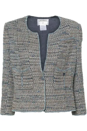 CHANEL 2003 ungesäumte Tweed-Jacke