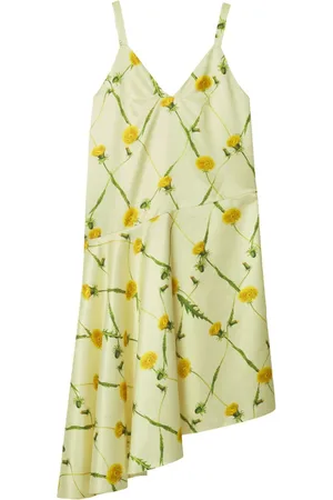 Burberry Seidenkleid mit Löwenzahn-Print