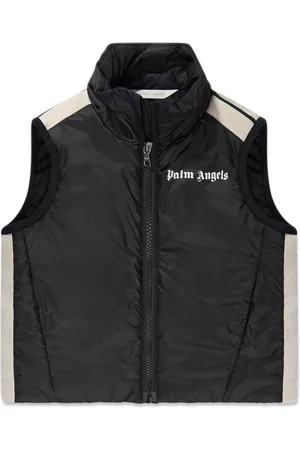 Palm Angels Gefütterte Weste mit Logo-Print