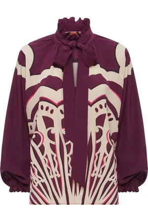 La DoubleJ Cerere Seidenbluse mit geometrischem Print