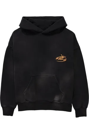 Purple Brand Imprint Hoodie mit Logo-Stickerei