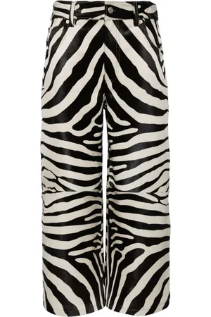 Alexander Wang Cropped-Lederhose mit Zebra-Print