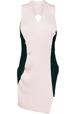 Issey Miyake Asymmetric ribbed-knit top
