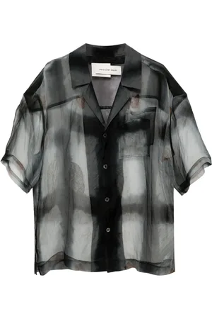 Feng Chen Wang Semi-transparentes Hemd mit Print