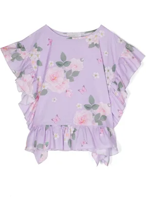 MONNALISA Gerüschte Bluse mit Blumen-Print