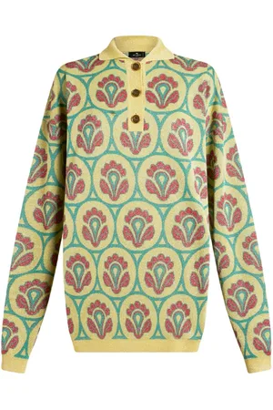 Etro Polo-Pullover aus Blumenjacquard