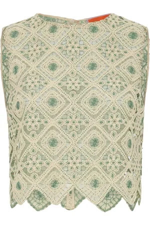 La DoubleJ Aria Cropped-Bluse aus Makramee