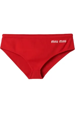 Miu Miu Bikinihöschen mit Logo-Print